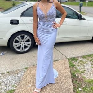 Purple silk La Femme prom dress. Size 4 (size small).